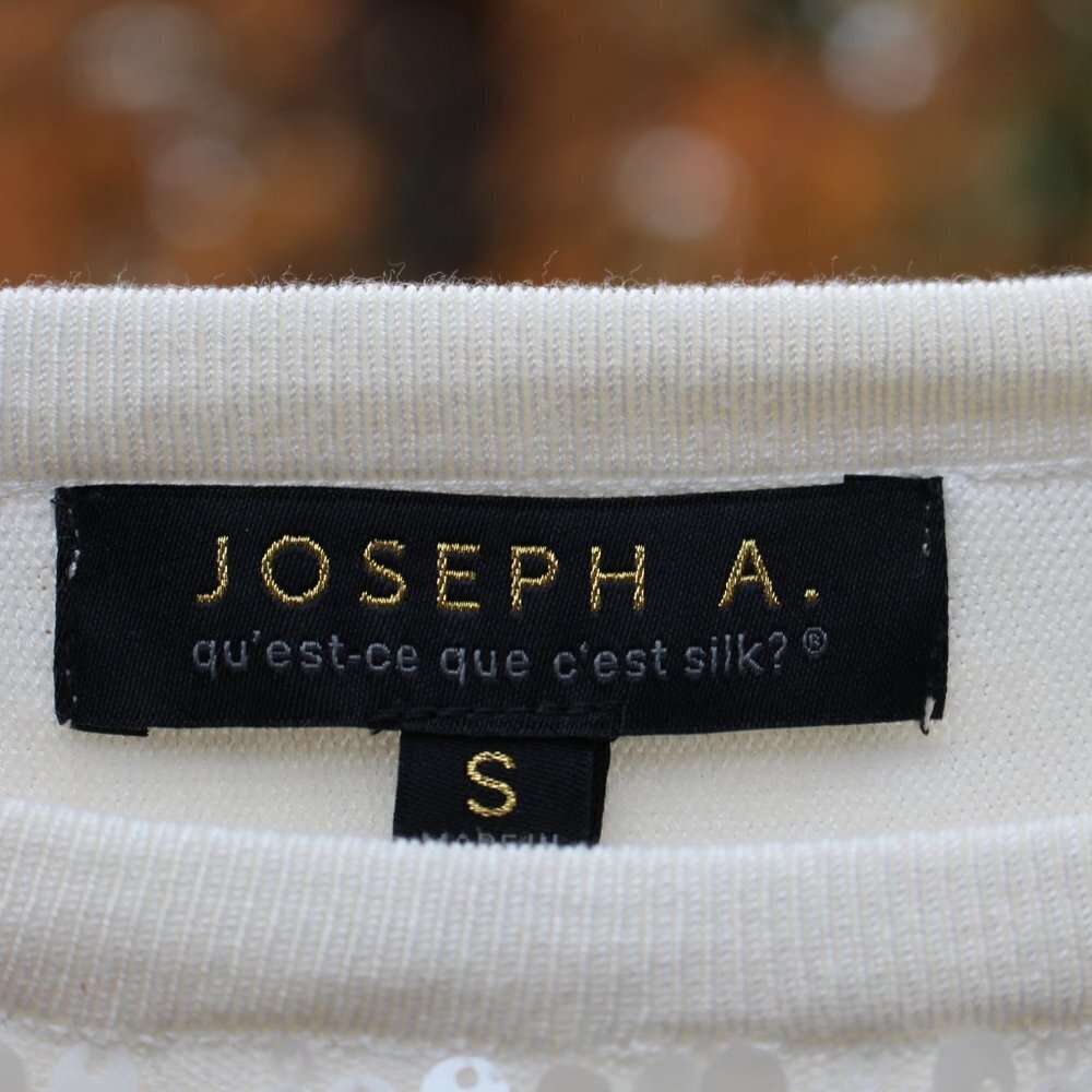 Joseph A Women's Sequin Overlay Long Sleeve Sweater, Size Small, White, NWT - Picture 8 of 8